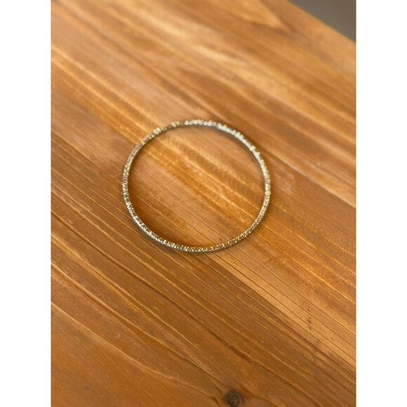Gold-Tone Textured Slim Bangle Bracelet - Picture 5 of 5